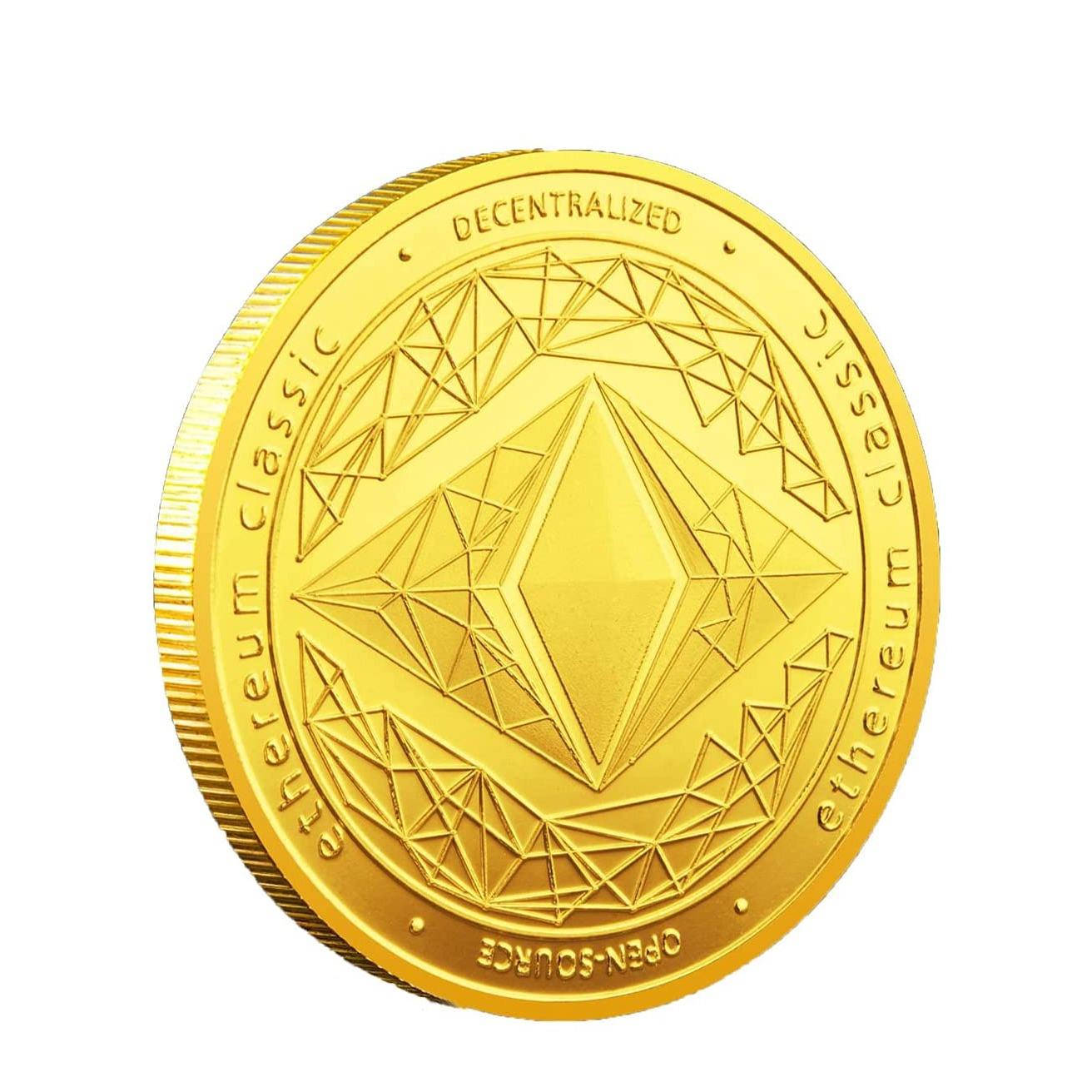 Image of (Ø38mm) Ethereum Coin Krypto Münze Souvenir Sammlerstück inkl. Münzkapsel - Gold bei Apfelkiste.ch