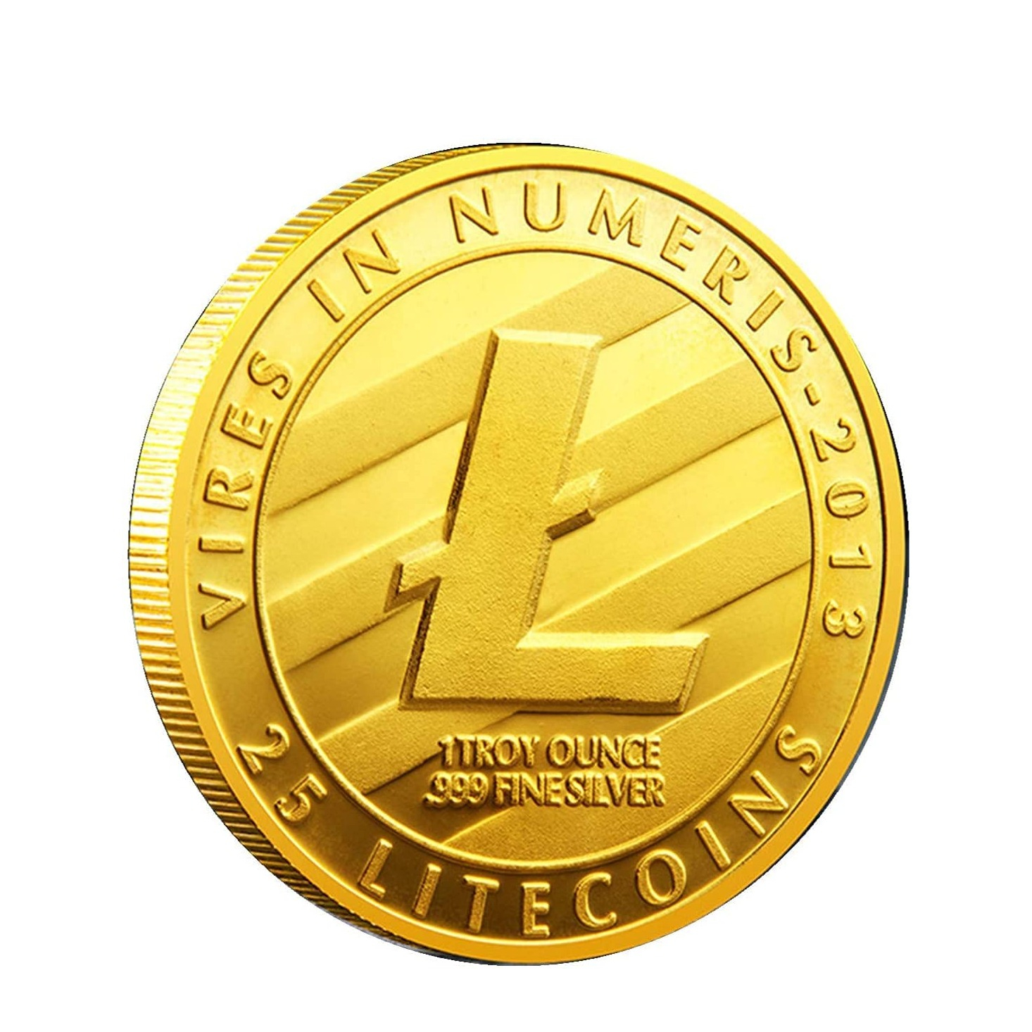 Image of (Ø38mm) Litecoin Krypto Münze Souvenir Sammlerstück inkl. Münzkapsel - Gold bei Apfelkiste.ch