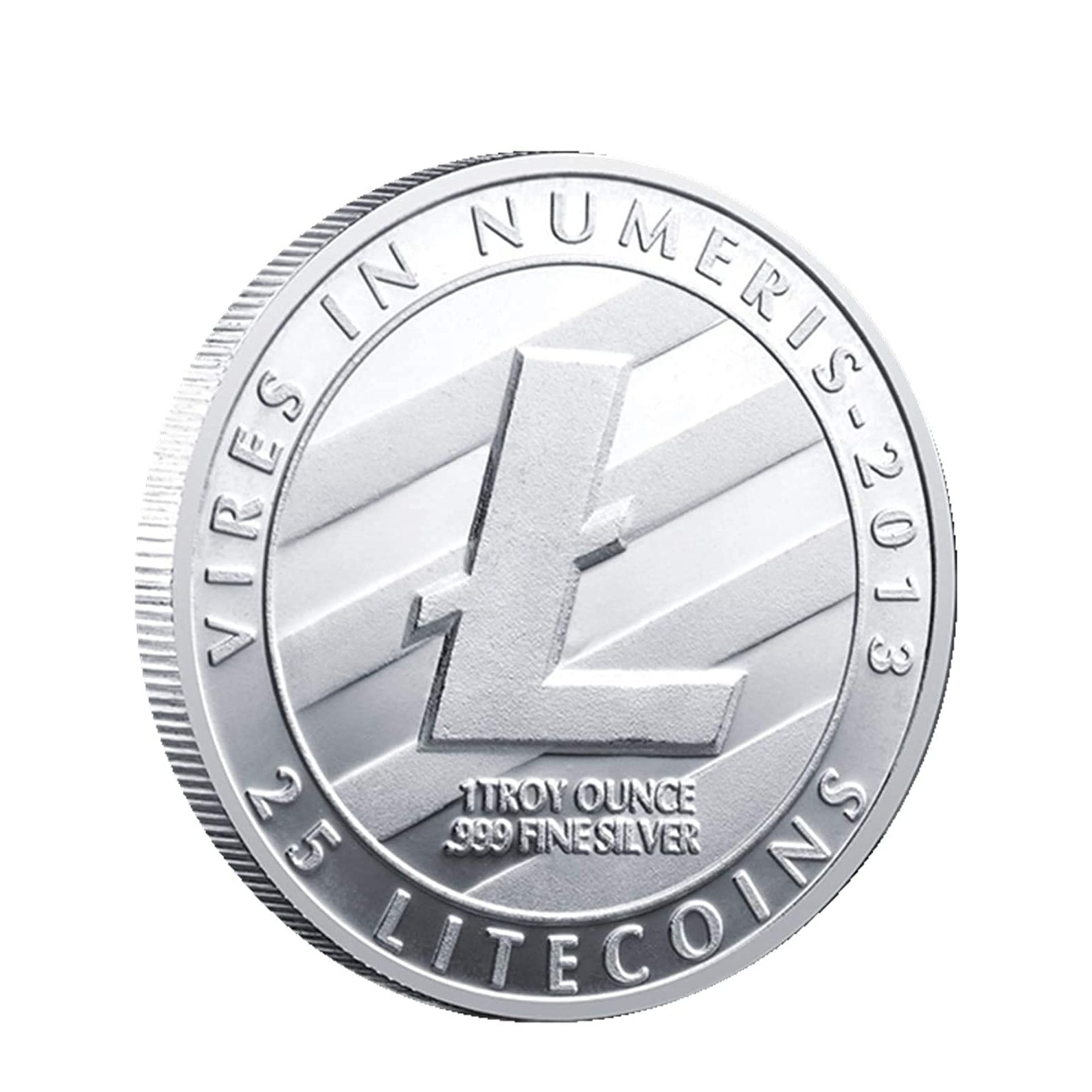 Image of (Ø38mm) Litecoin Krypto Münze Souvenir Sammlerstück inkl. Münzkapsel - Silber bei Apfelkiste.ch