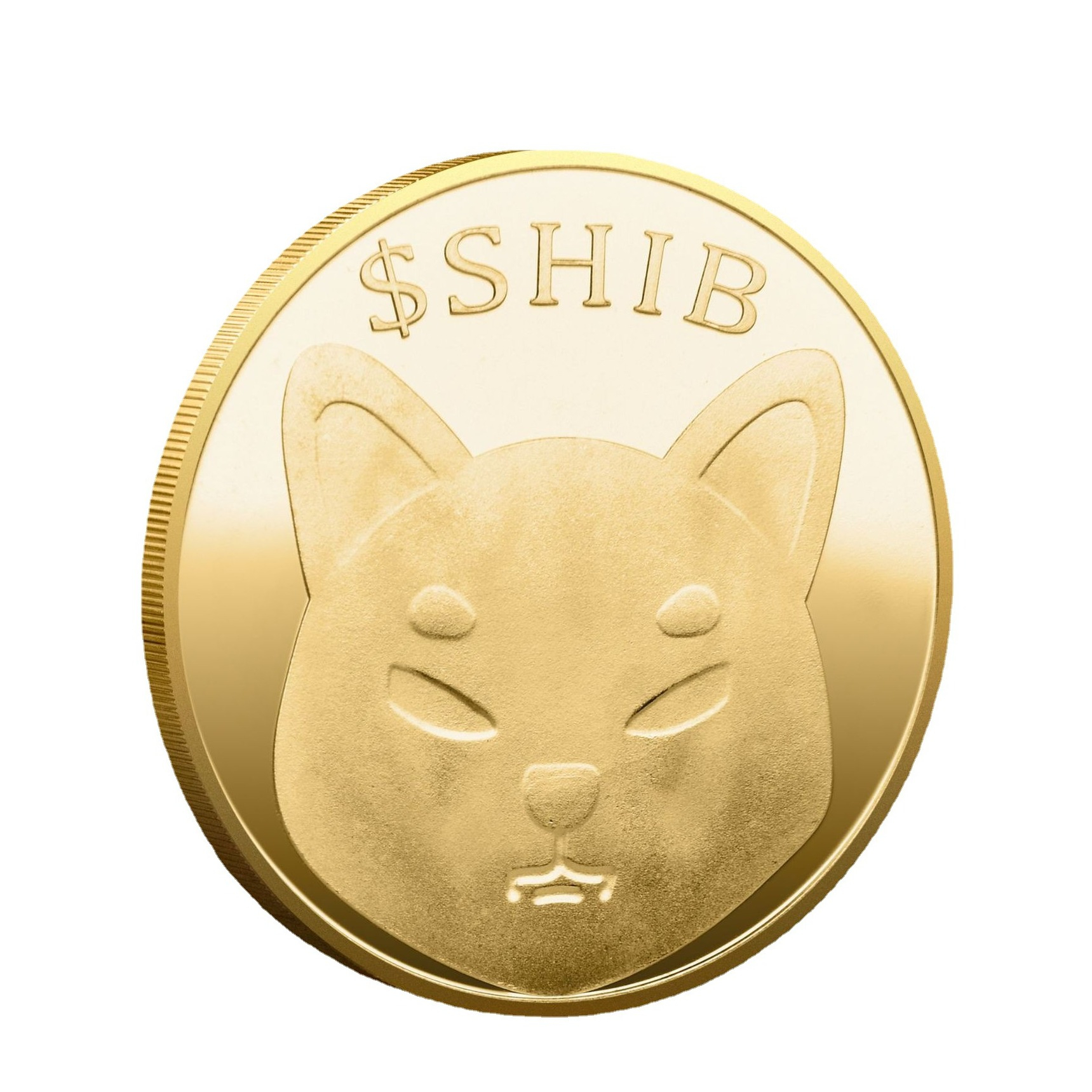 Image of (Ø38mm) Shib Coin Krypto Münze Souvenir Sammlerstück inkl. Münzkapsel - Gold bei Apfelkiste.ch