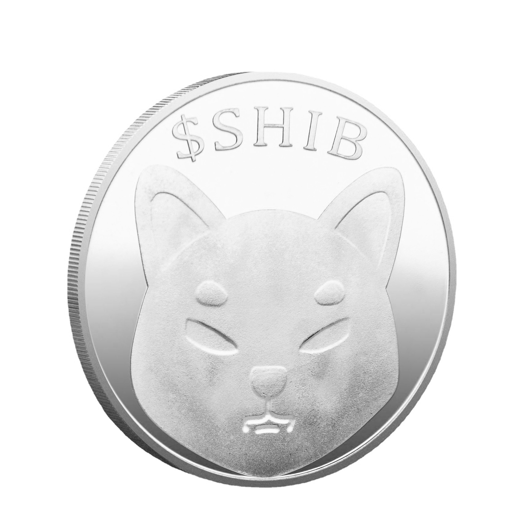 Image of (Ø38mm) Shib Coin Krypto Münze Souvenir Sammlerstück inkl. Münzkapsel - Silber bei Apfelkiste.ch