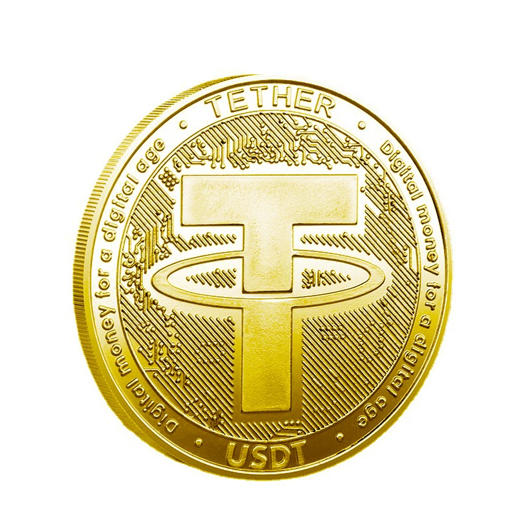 Image of (Ø38mm) Tether USDT Coin Krypto Münze Souvenir Sammlerstück inkl. Münzkapsel - Gold bei Apfelkiste.ch