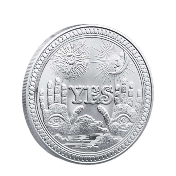 Image of (Ø 38mm) Yes / No Entscheidungs Münze Gedenk Coin Sammlerstück inkl. Münzkapsel - Silber bei Apfelkiste.ch