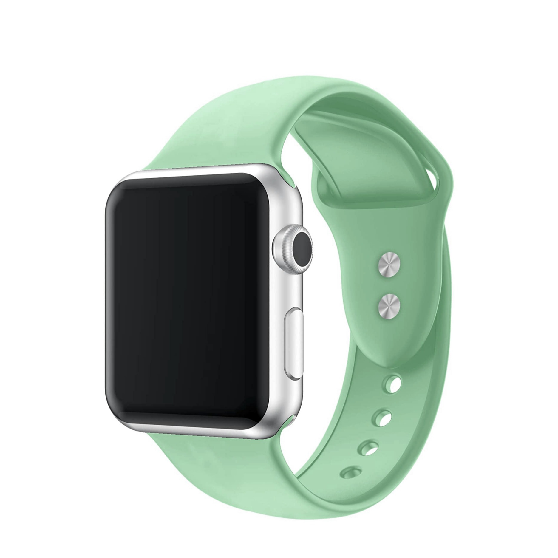 Image of Changee - Apple Watch (41/40/38 mm) Silikon Sport Armband mit Doppelverschluss (Gelenkumfang: 160-195mm) - Grün bei Apfelkiste.ch