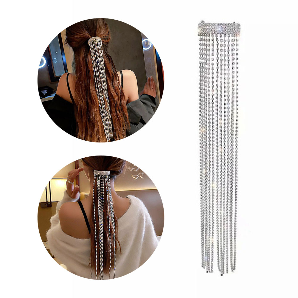 Image of (39cm) Haarschmuck Braut Frisur Haarspange Strass Klammer - Silber bei Apfelkiste.ch