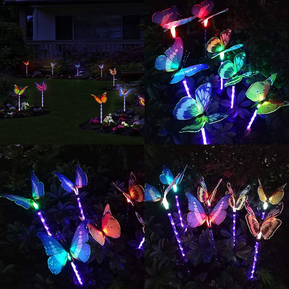 2 Stück Solar-LED Schmetterlings-Leuchten – 106 Cm, Farbwechsel, Mit Individuellem Namen