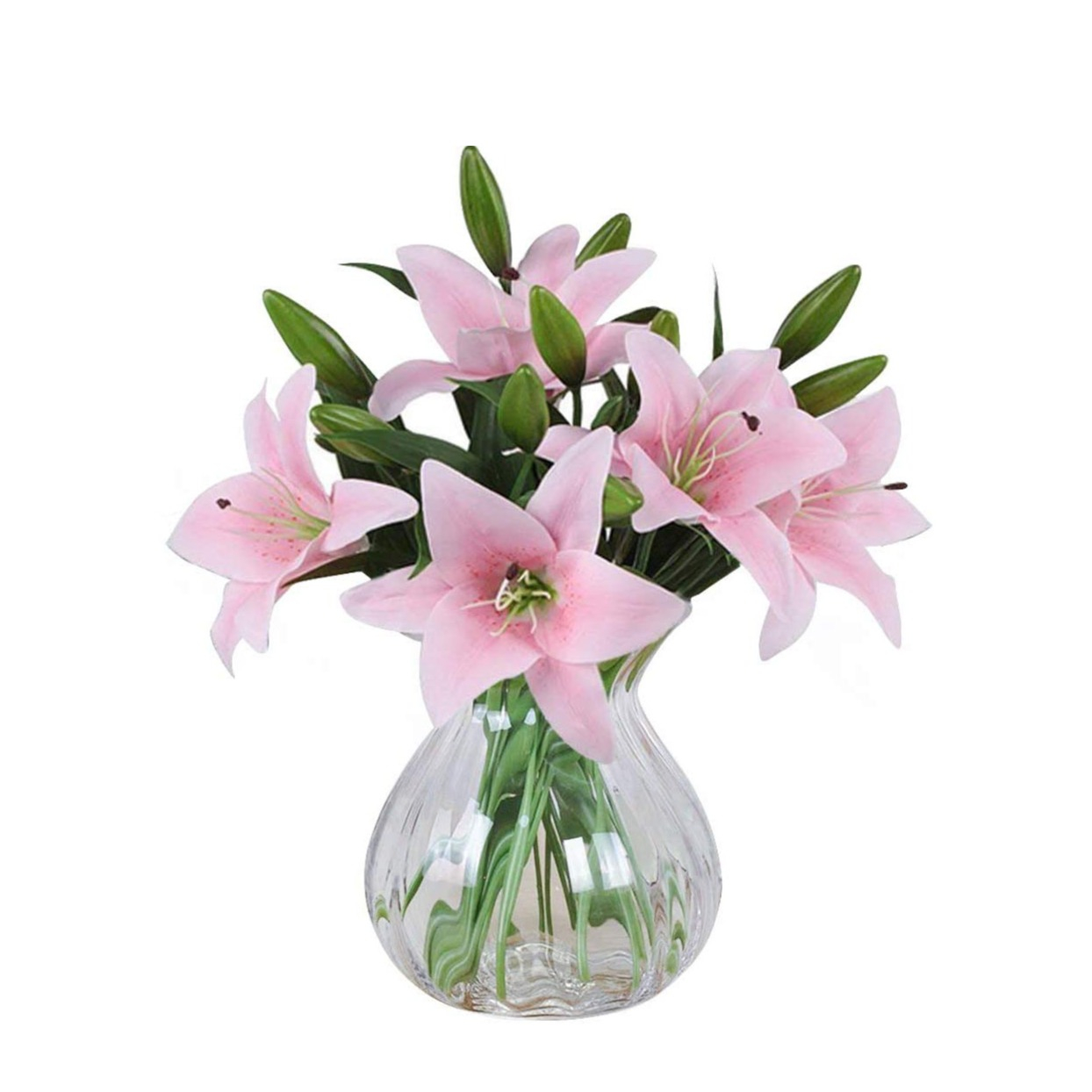 Image of (3er Set) 38cm Deko Lilien Kunstblumen Strauss - Rosa bei Apfelkiste.ch