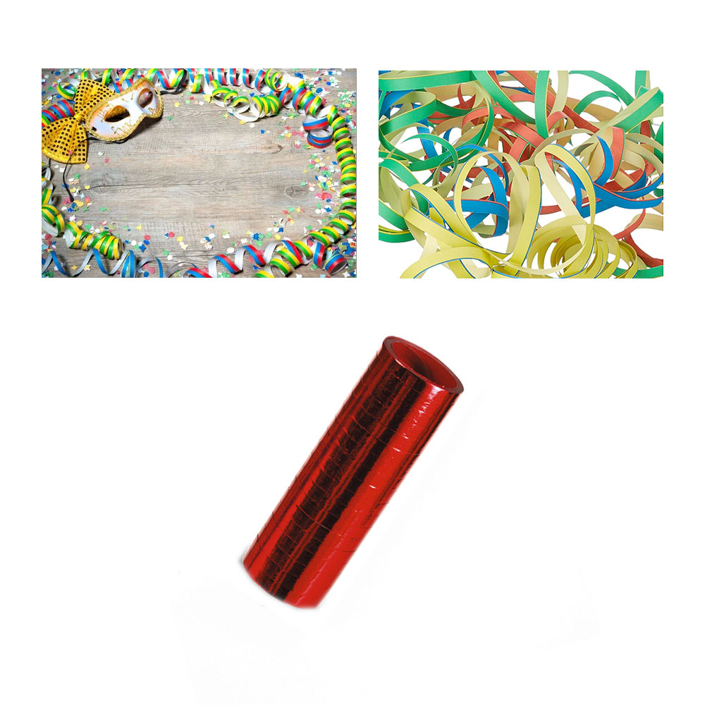 Image of (3er Set) 4m Papier Luftschlangen Party Dekoration 18 Papier Rollen Tischdekoration Metallic - Rot bei Apfelkiste.ch