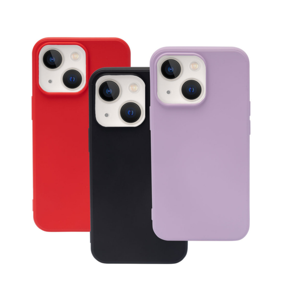 Image of (3er Set) JT Berlin - iPhone 13 TPU Gummi Case Hülle Pankow Soft (10807) - Schwarz / Rot / Lila bei Apfelkiste.ch