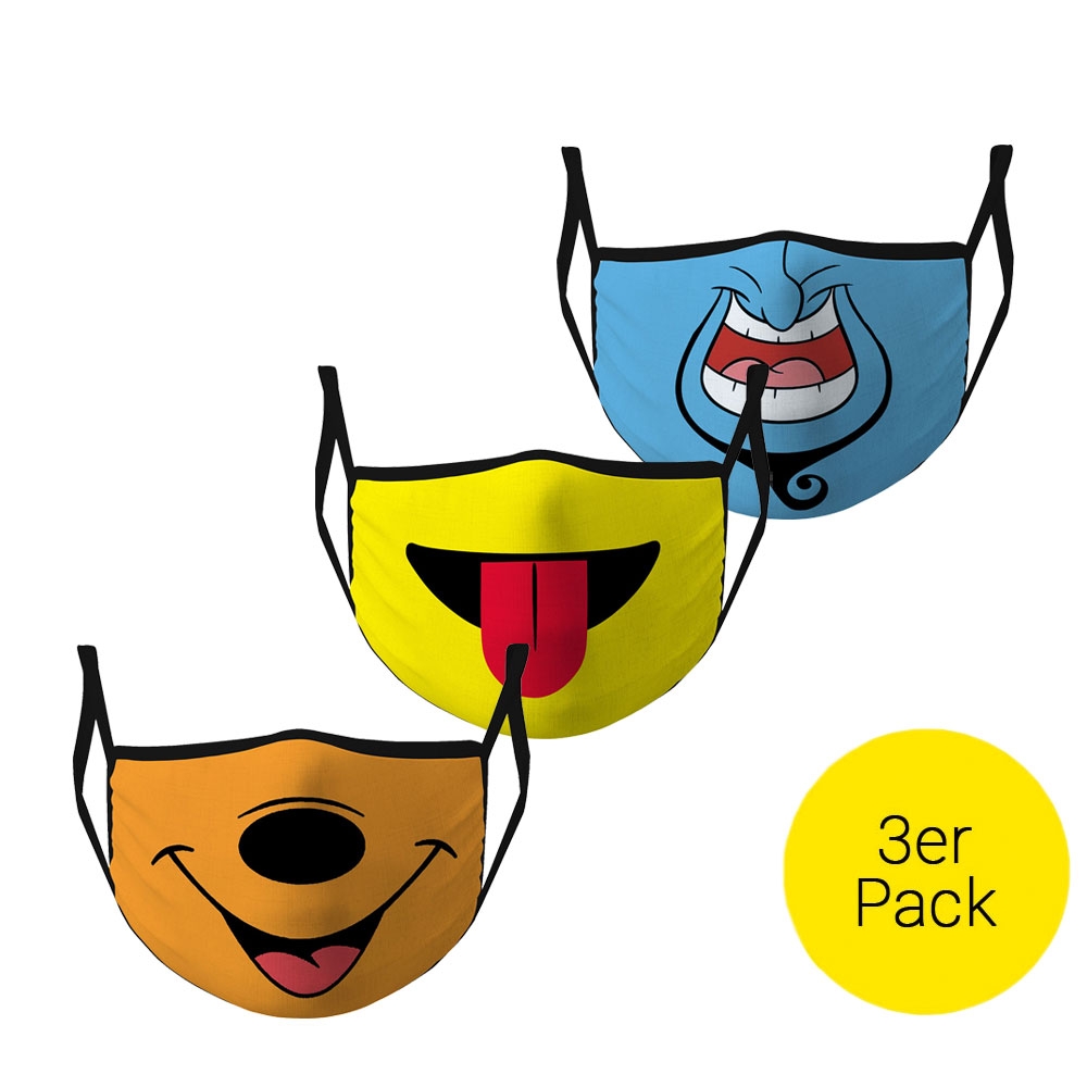 Image of (3er Set) Wiederverwendbare Stoff Mundschutz Hygiene Atemschutzmaske Staubschutzmaske - Style 1 bei Apfelkiste.ch