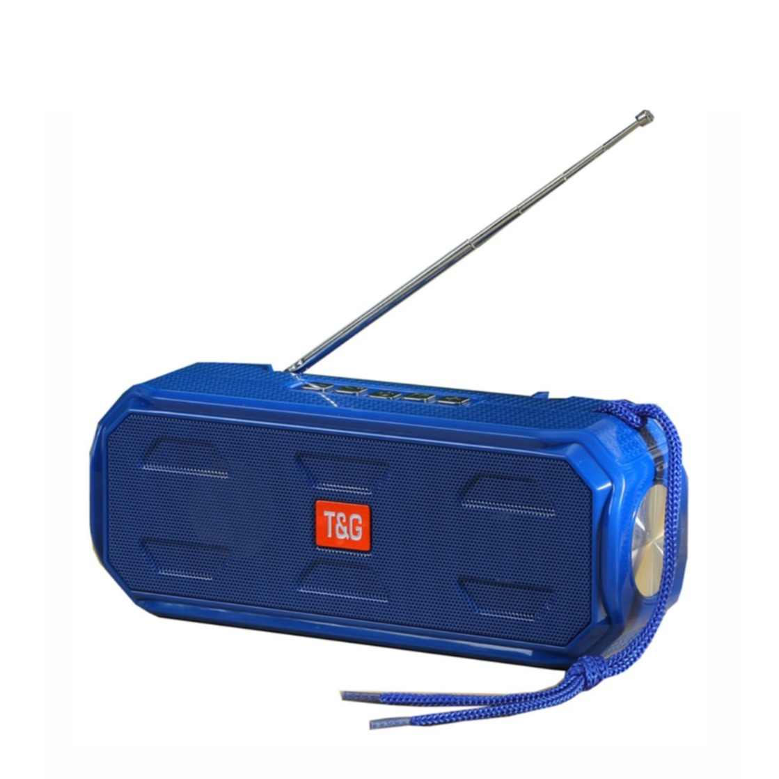 Image of 3in1 Bluetooth 5.0 Lautsprecher FM Radio Solar Power Bank 1200mAh + Taschenlampe (MicroSD Slot + Aux In) - Blau bei Apfelkiste.ch