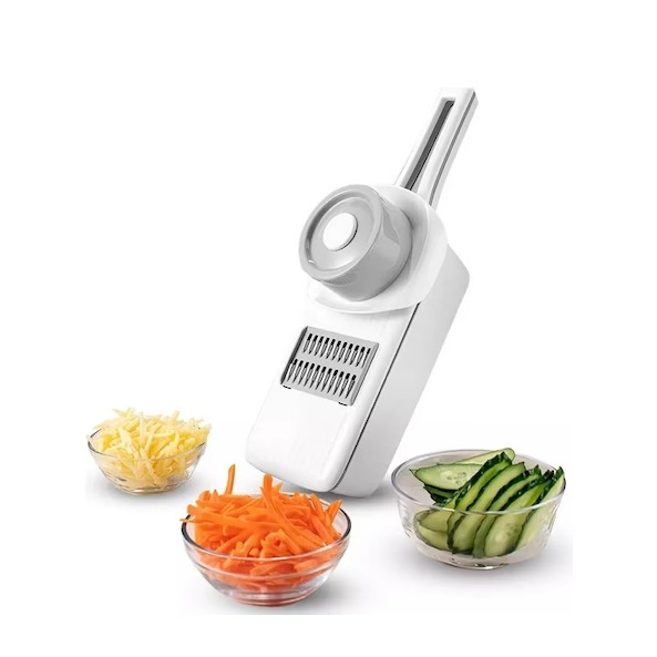 Image of 3in1 Gemüse Schneider Multi Zerkleinerer mit austauschbaren Messereinsätzen + Auffangbehälter - Weiss bei Apfelkiste.ch