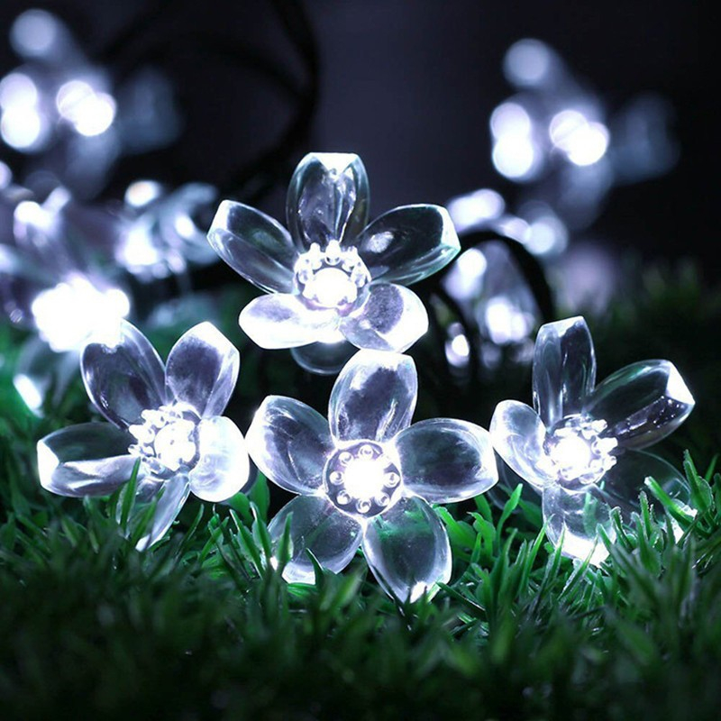 3m) 20-LED's Deko Lichterkette Blumen Warmweiss