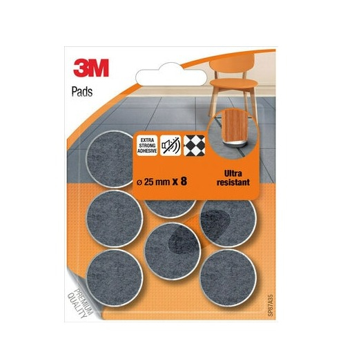 Image of 3M - Pads Ø25mm Stuhlbein Filzgleiter Ultra Resistant Boden Schoner (SP87A35) - Grau bei Apfelkiste.ch