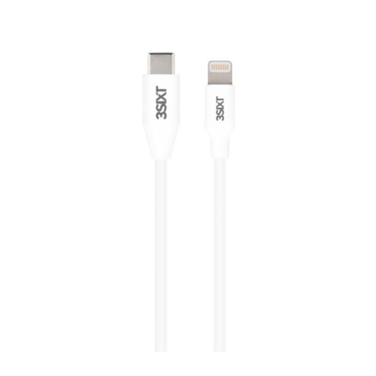 Image of 3SIXT - (2m) MFi USB C auf Lightning Ladekabel Quick Charge Datenkabel - Weiss bei Apfelkiste.ch