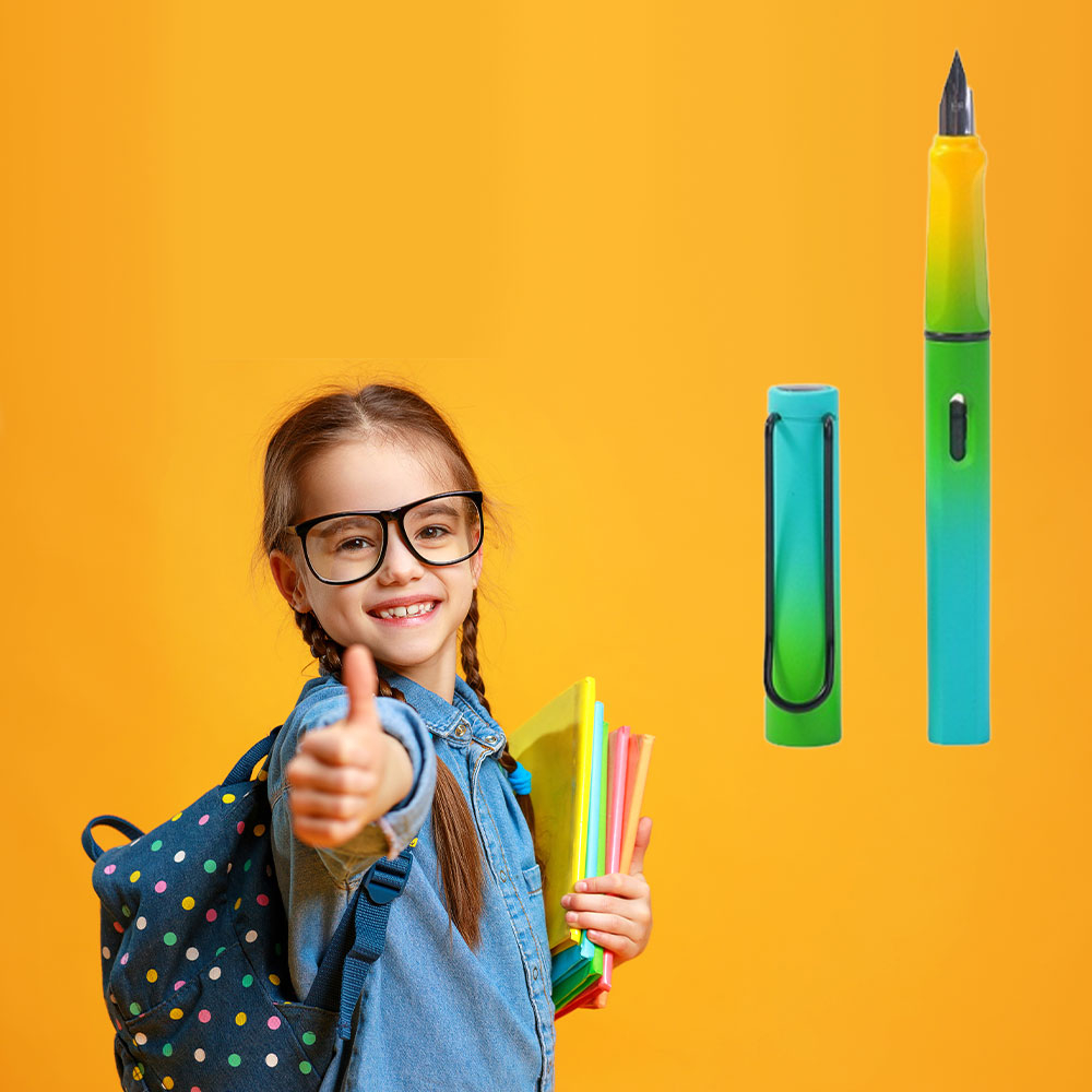 Image of Füllfederhalter mit EF Stahlfeder Rainbow Schulfüller + Konverter - Grün / Türkis bei Apfelkiste.ch