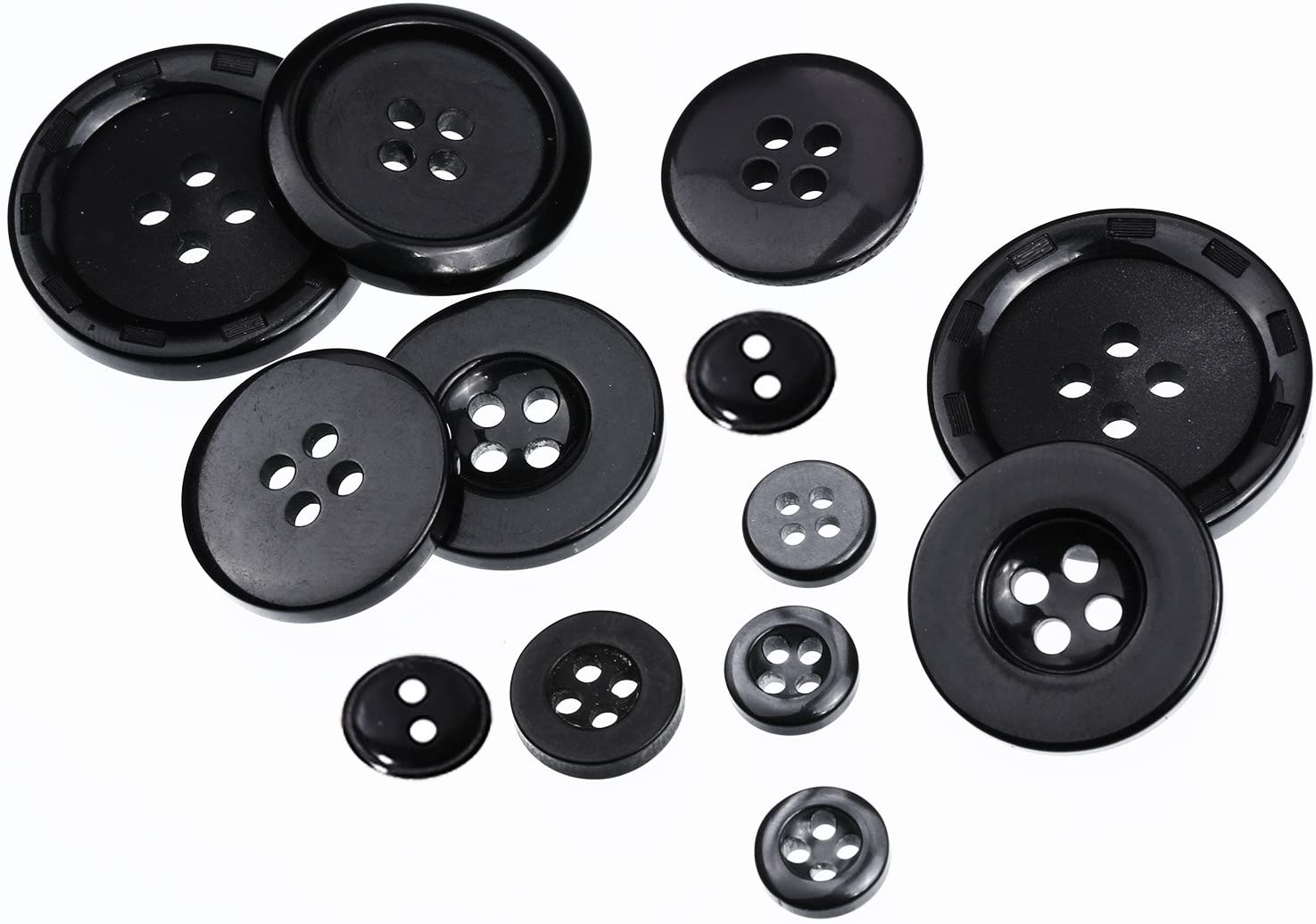 Image of (400er Set) Knopf Set Assortiert Mercerie Dekoration / Bastel / Nähen - Schwarz bei Apfelkiste.ch