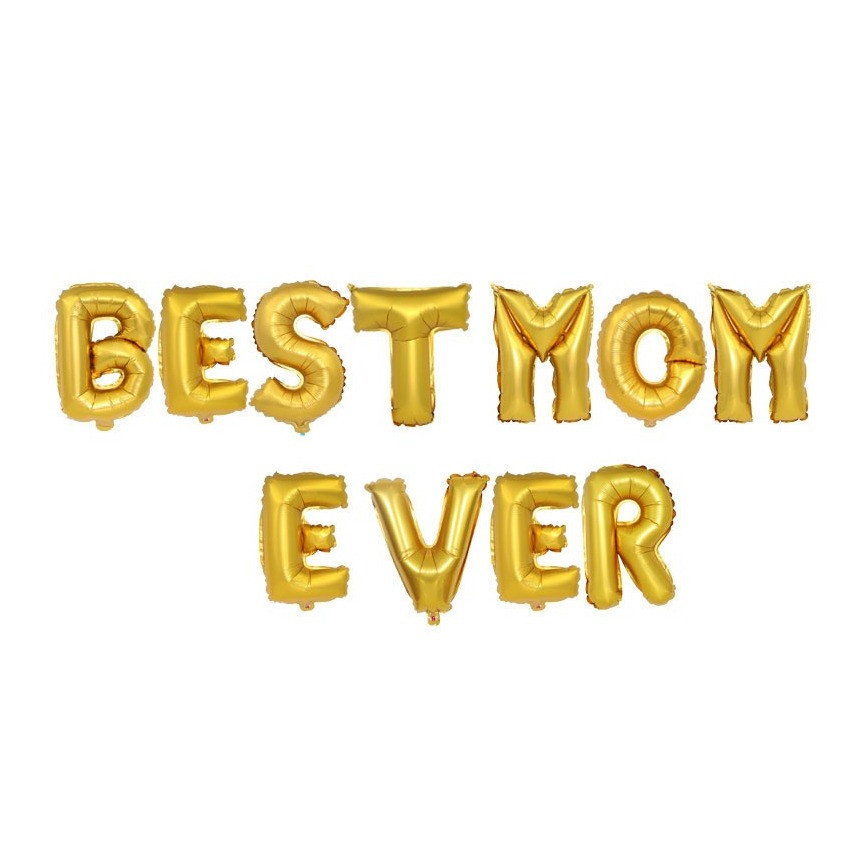 Image of (40cm) Best Mom Ever Ballon Girlande Party Dekoration Muttertag Folienballons - Gold bei Apfelkiste.ch