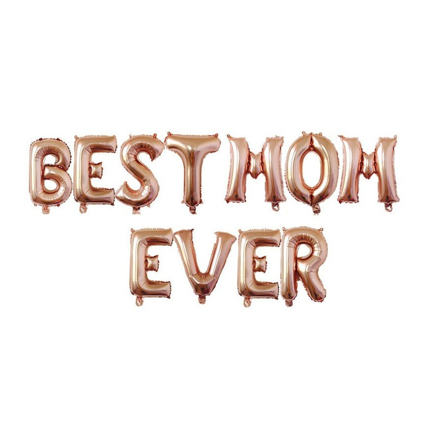 Image of (40cm) Best Mom Ever Ballon Girlande Party Dekoration Muttertag Folienballons - Roségold bei Apfelkiste.ch