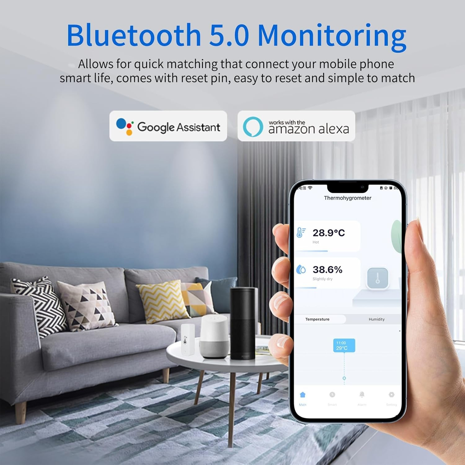 Digitales Thermohygrometer 3er Set - Mini Raumklima Messgerät