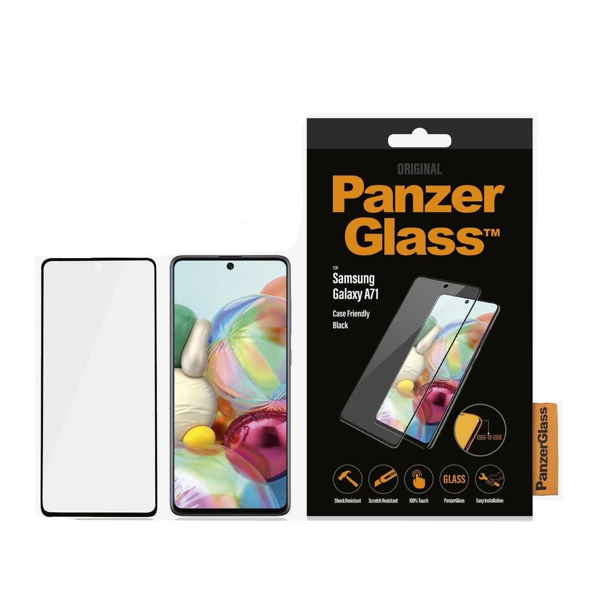 Image of PanzerGlass - Samsung Galaxy A71 Panzer Glas Display Case Friendly mit Rahmen (7212) - Schwarz bei Apfelkiste.ch
