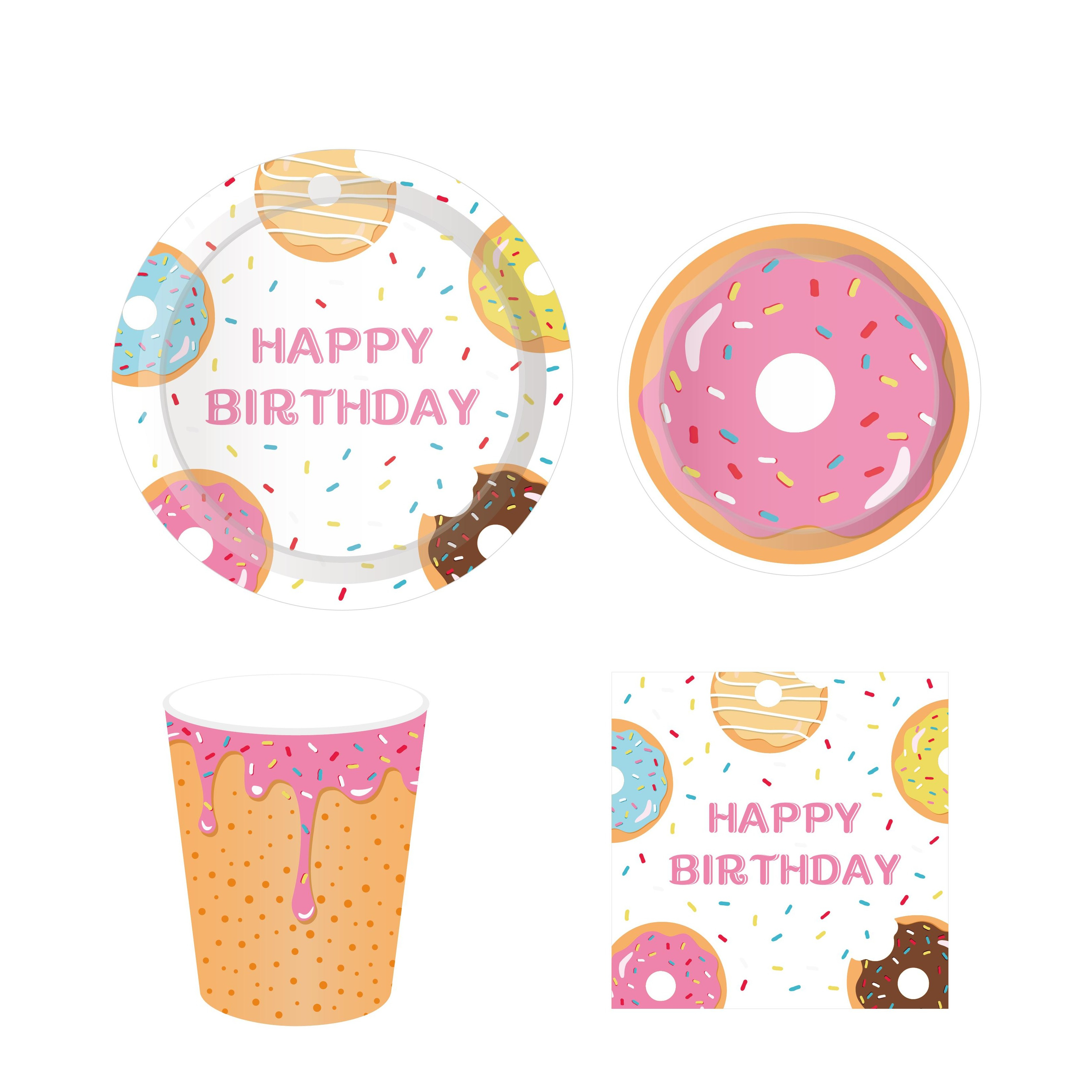 Image of (44-tlg. Set) Einweg Geschirr Geburtstags Party Tisch Dekoration - Weiss bei Apfelkiste.ch