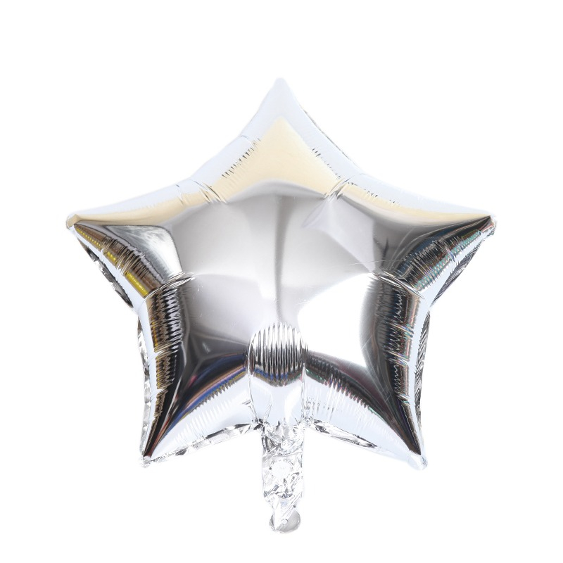 Image of (5er Set) Ø44cm Party Ballon Folien Luftballon Dekoration Stern - Silber bei Apfelkiste.ch