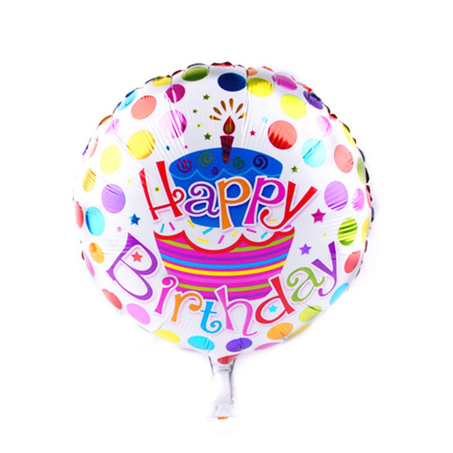 Image of (Ø 44cm) Happy Birthday Folien Luftballon Rund Geburtstag / Party / Dekoration - Geburtstagstorte bei Apfelkiste.ch