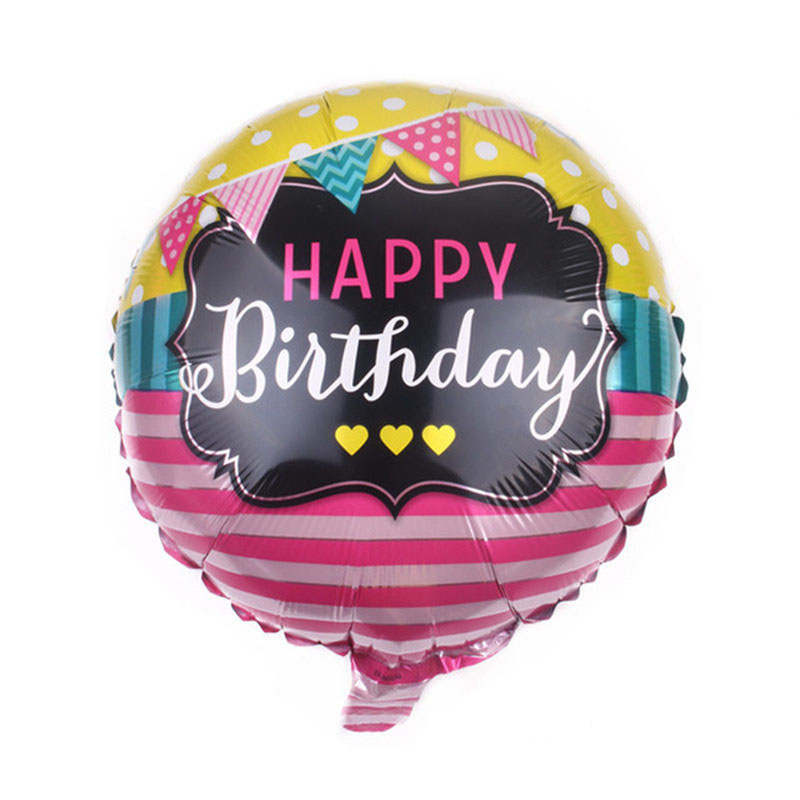 Image of (Ø44cm) Party Ballon Folien Luftballon Rund Happy Birthday - Schiefertafel bei Apfelkiste.ch