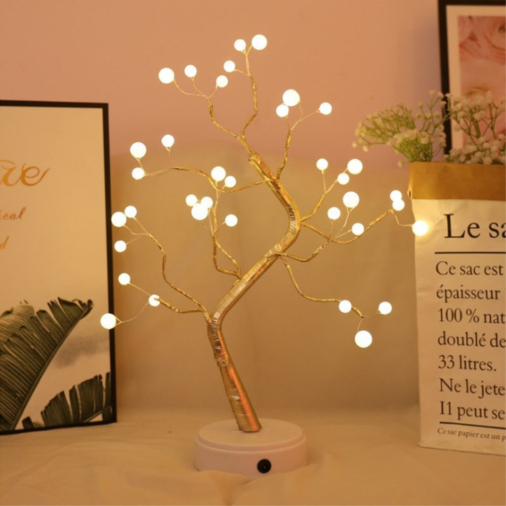 45cm) 36 LED's Deko Lampe Perlen Baum Warmweiss