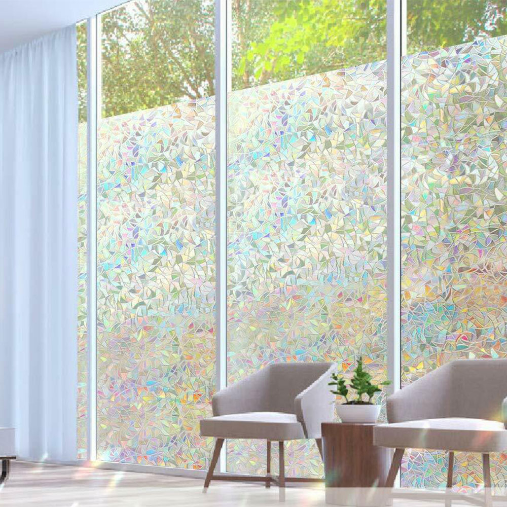 Benutzerdefinierte Größe Fensterfolie 3D-Druck Regenbogen Mosaik
