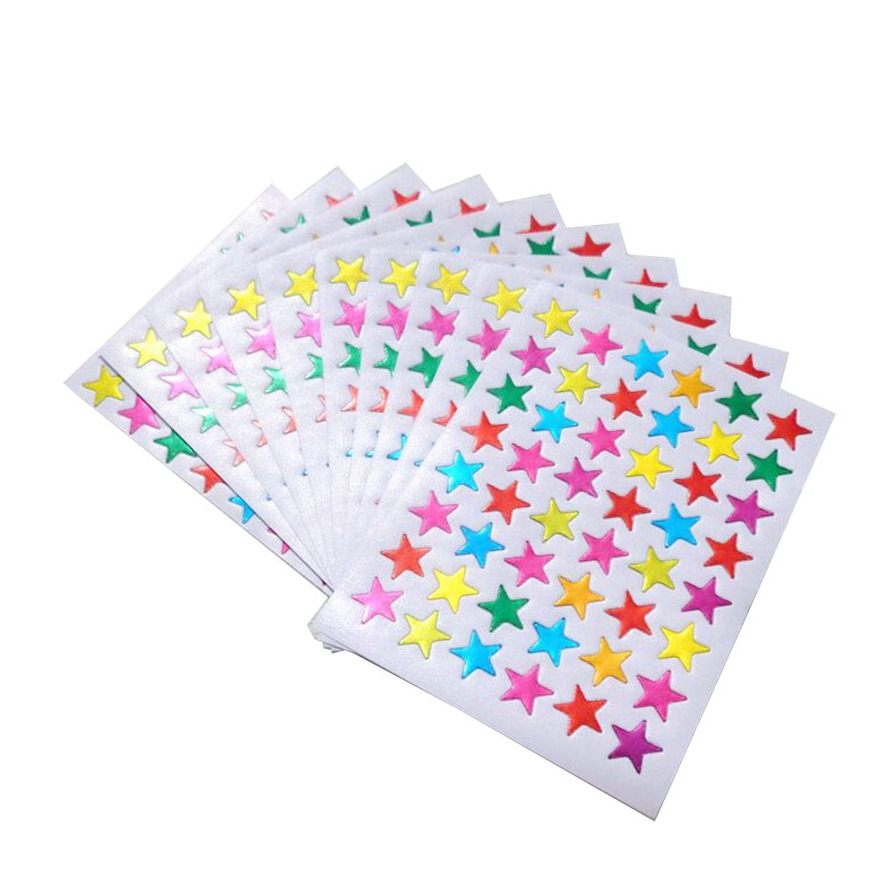 480er Set 15mm Selbstklebende Bunte Sterne Sticker