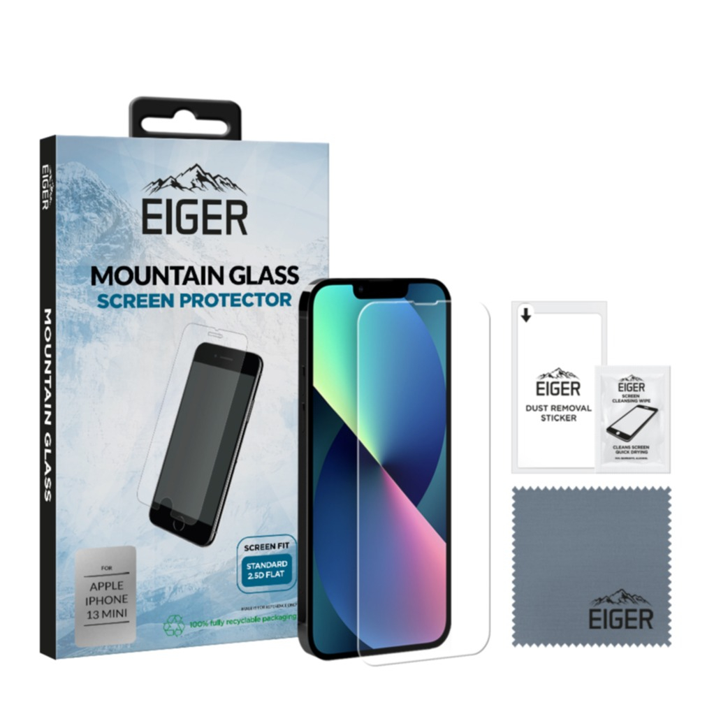 Image of Eiger - iPhone 13 Mini Mountainglass 2.5D Panzer Glas Display Case Friendly (EGSP00774) bei Apfelkiste.ch
