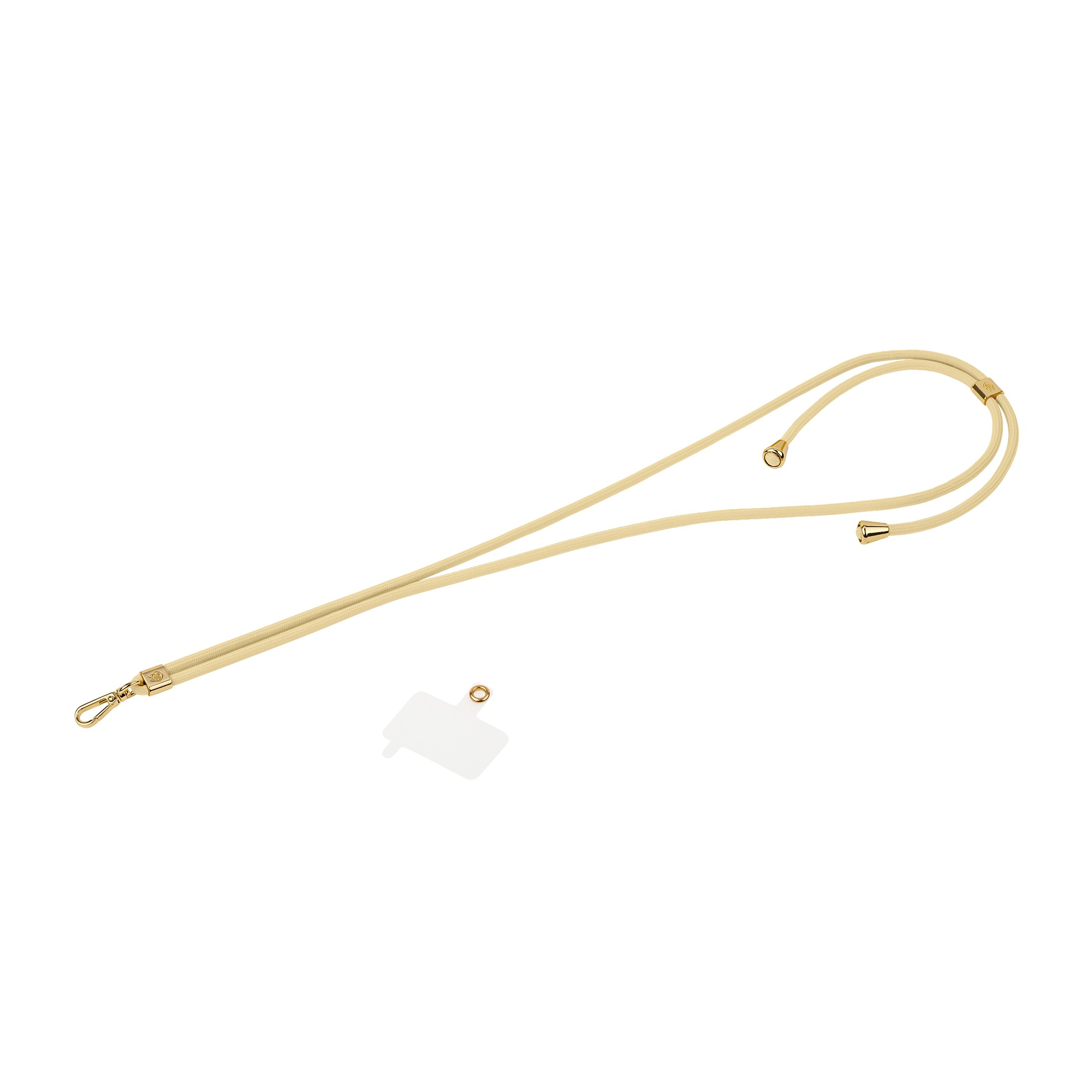 Image of ETUUI - (140cm) Universal Necklace Handykette Nylon Umhängeband für Schutzhülle + 1x Einlage (band-beige) - Beige / Gold bei Apfelkiste.ch