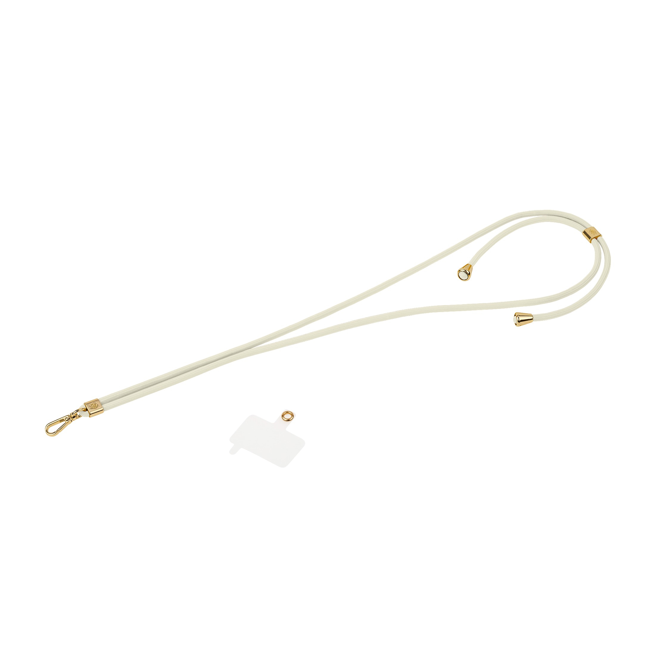 Image of ETUUI - (140cm) Universal Necklace Handykette Nylon Umhängeband für Schutzhülle + 1x Einlage (band-white) - Weiss / Gold bei Apfelkiste.ch