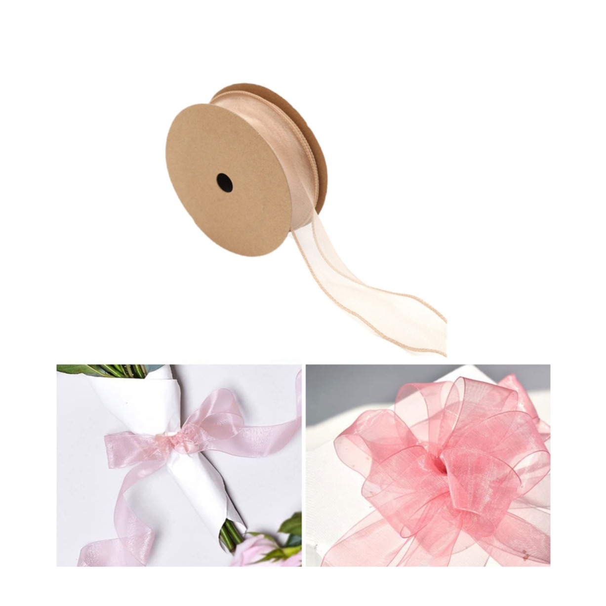 Image of (4cmx10m) Geschenkband Organza Deko Band - Braun bei Apfelkiste.ch