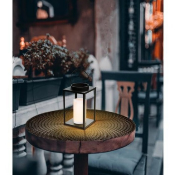 Image of Schönenberger Elektro - Castor LED Solar Lampe Outdoor Metall Laterne Spritzwassergeschützt IP44 (15x25cm) - Warmweiss bei Apfelkiste.ch