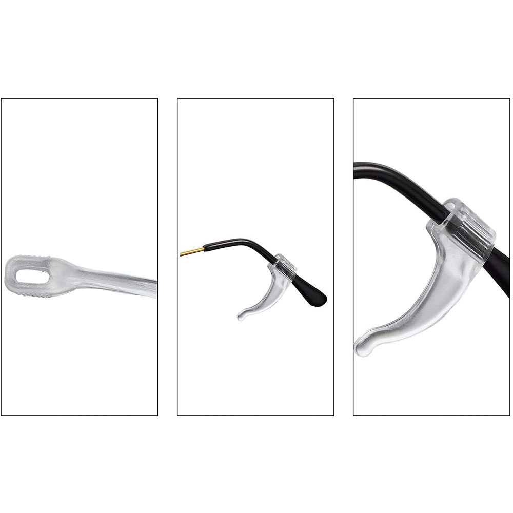 12 Paar Silikon Antirutsch Gläser Ohrhaken, Komfort Weich Gläser Ohrbügel  Brillenbügel Fassungshalter Ohr Grip Haken, Brillen Antirutsch Halter für