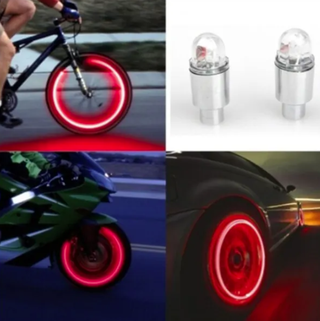 12 Leuchtende Ventilkappen Auto, Fahrrad, Neon Ventilkappen