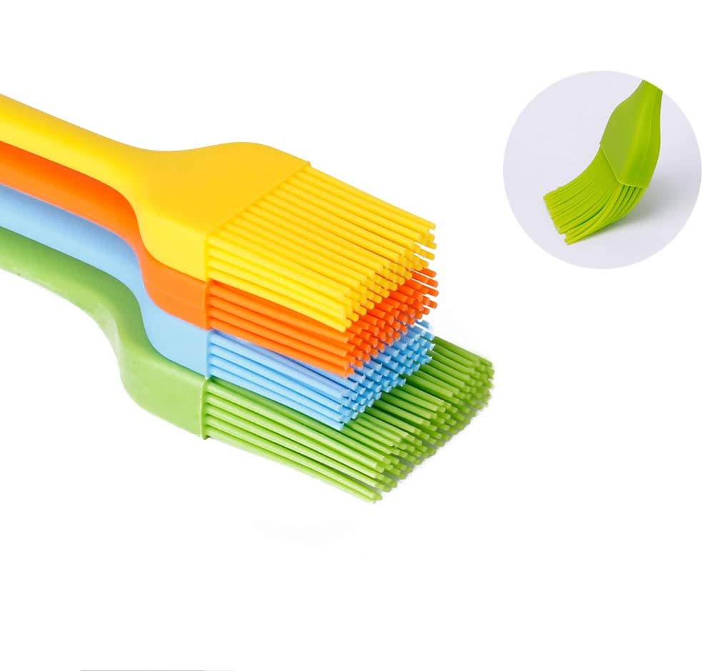 Backpinsel Silikon Set 4-teilig - Grillpinsel Hitzebeständig 4 Farben