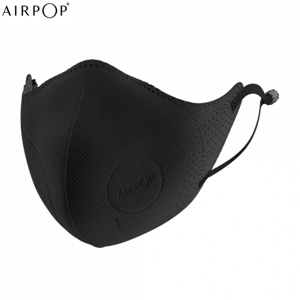 (4er Set) AirPop - Light SE Wiederverwendbare (bis 40 Std.) Anti-Beschlag 4-Filterlagen Mundschutz Hygiene Atemschutzmaske - Schwarz