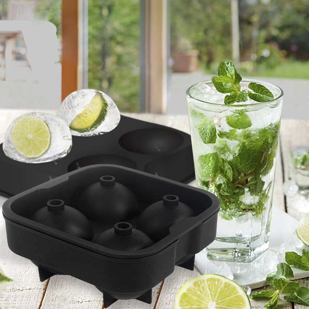 Silikon-Eiswürfelform Für Große Kugeln – Mit Deckel, BPA-frei Für Cocktails & Whisky
