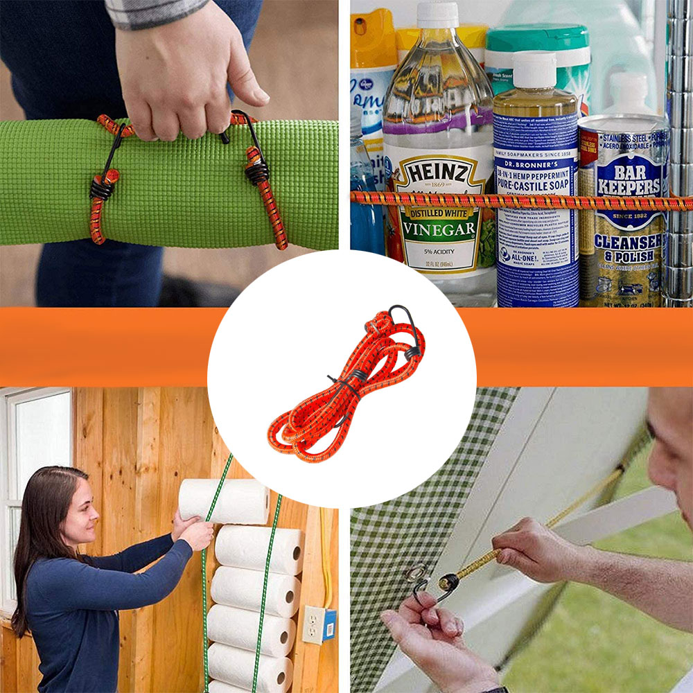 Image of (2er Set) 1.4m Universal Spannseil Spanngummi Gepäckspanner mit Haken - Rot / Schwarz bei Apfelkiste.ch