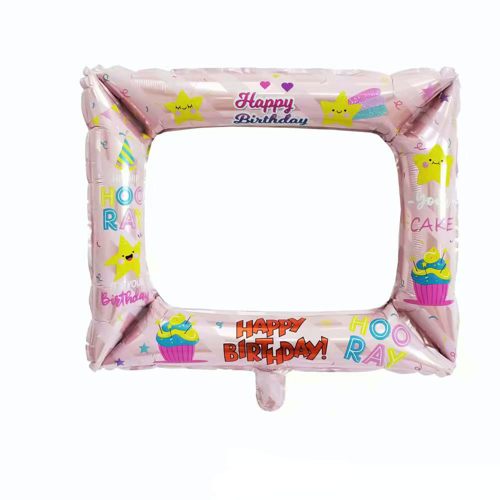 Image of (50x55cm) Party Luftballon Rahmen Fotorequisite Accessoire - Rosa bei Apfelkiste.ch
