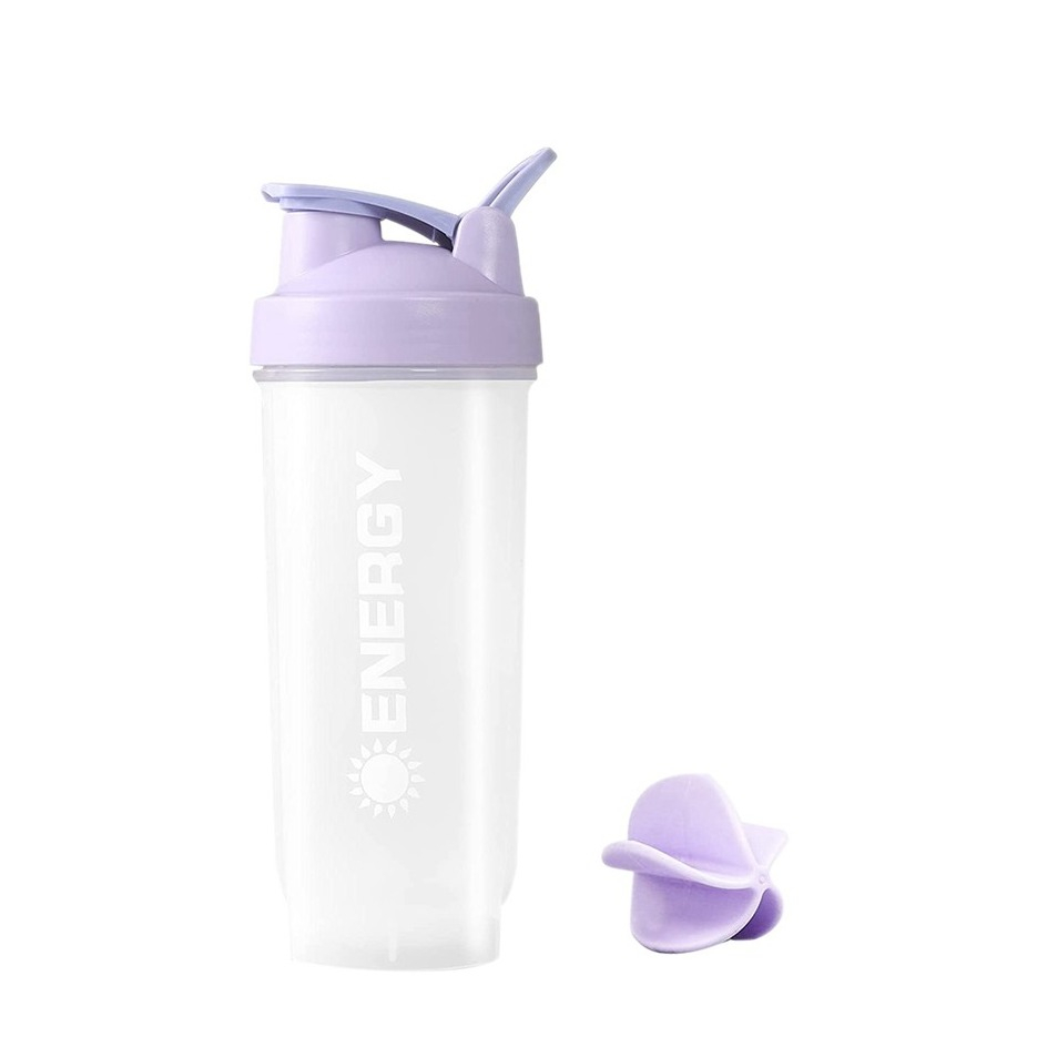 Image of (500ml) Fitness Protein Shaker Trinkflasche + Blender Kugel - Lila bei Apfelkiste.ch