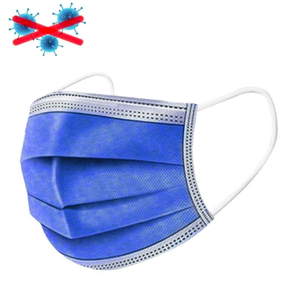 (50er Set) Einweg Mundschutz Hygiene Atemschutzmaske Staubschutzmaske (Einheitsgrösse) - Dunkelblau