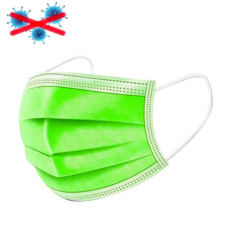 (50er Set) Einweg Mundschutz Hygiene Atemschutzmaske Staubschutzmaske (Einheitsgrösse) - Grün
