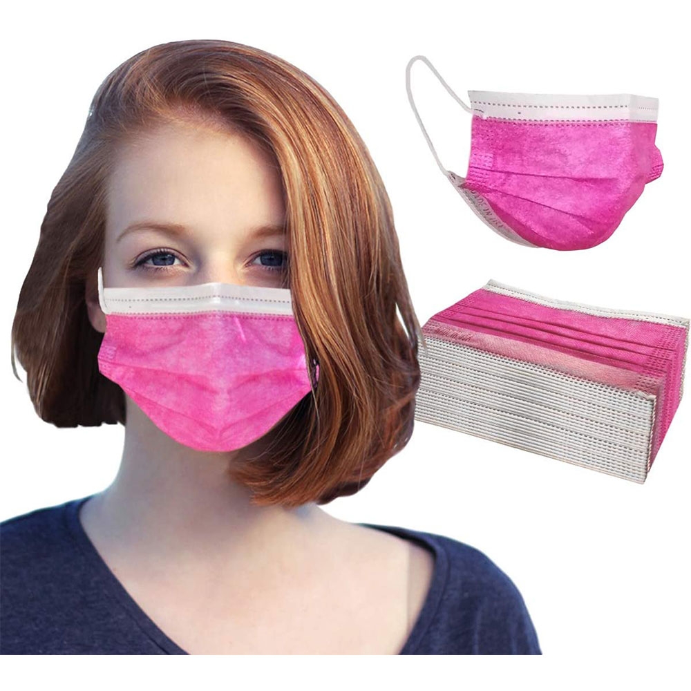 Mundschutz Behelfsmaske waschbar in rosa mit bunten Turnschuhen 