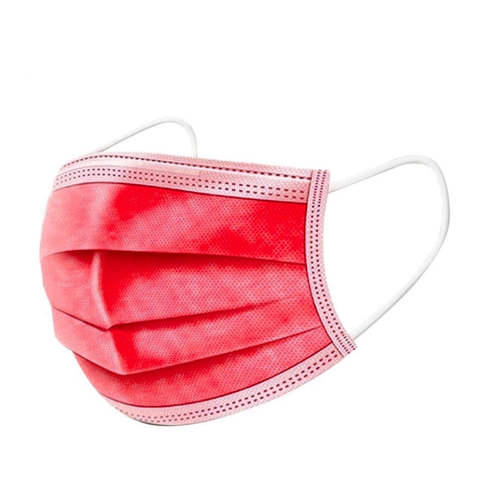 Image of (50er Set) Einweg Mundschutz Hygiene Atemschutzmaske (Einheitsgrösse) - Rot bei Apfelkiste.ch