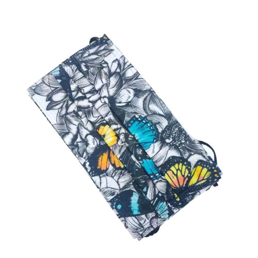 Image of (50er Set) Einweg Mundschutz Hygiene Atemschutzmaske (Einheitsgrösse) - Schmetterlinge (Orange / Blau) bei Apfelkiste.ch